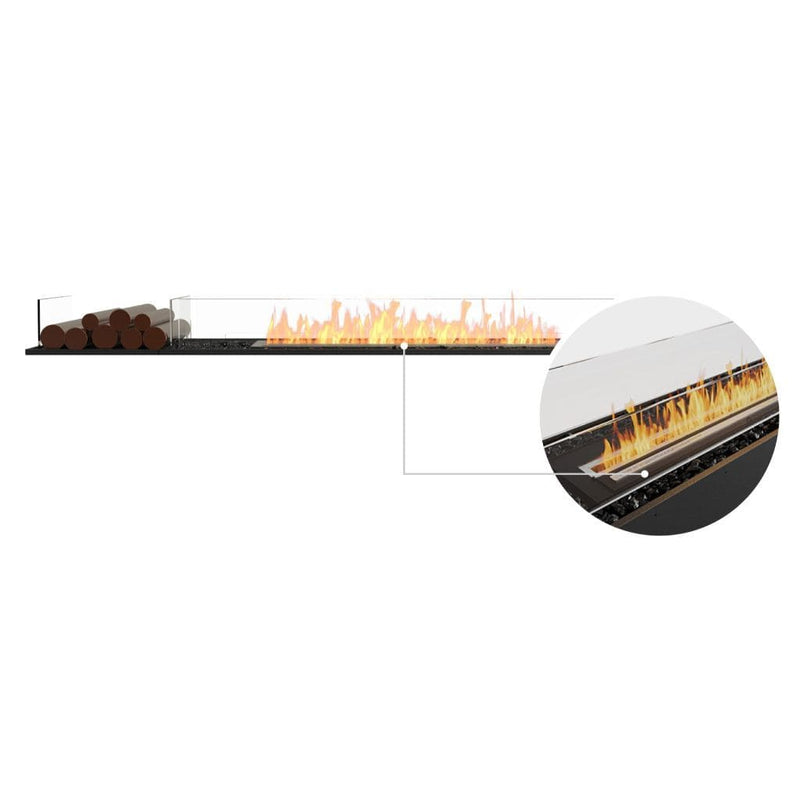 MAD Design Group EcoSmart Fire 89" Flex 86BN Bench Ethanol Fireplace Insert with Decorative Box by - Side View