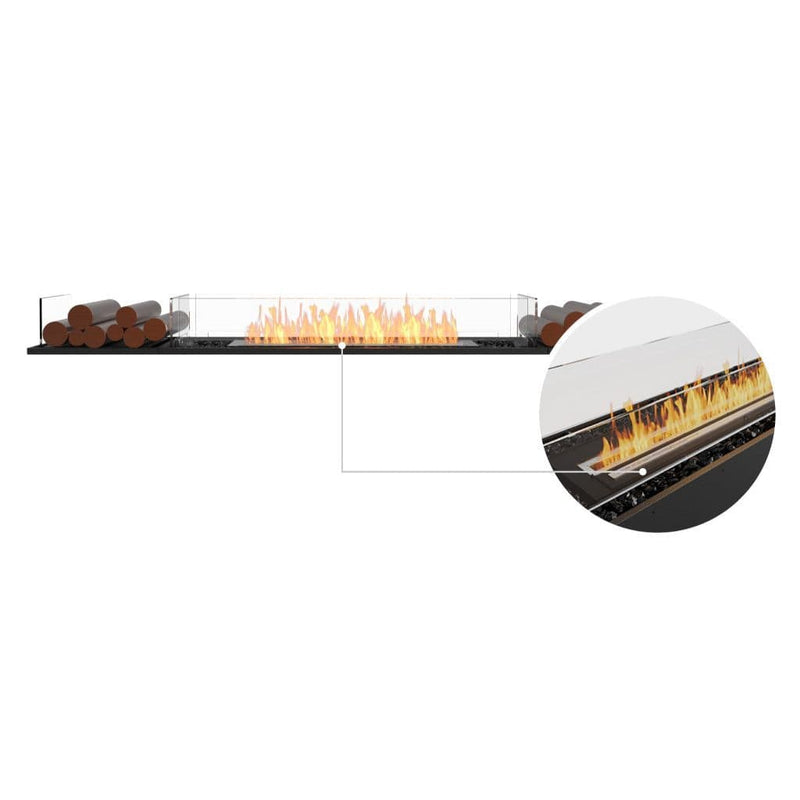 MAD Design Group EcoSmart Fire 89" Flex 86BN Bench Ethanol Fireplace Insert with Decorative Box by - Dimensions