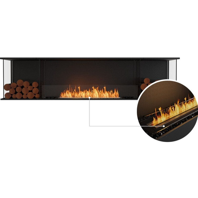 MAD Design Group EcoSmart Fire 89" Flex 86BY Bay Ethanol Fireplace Insert with Decorative Box by - Installation View