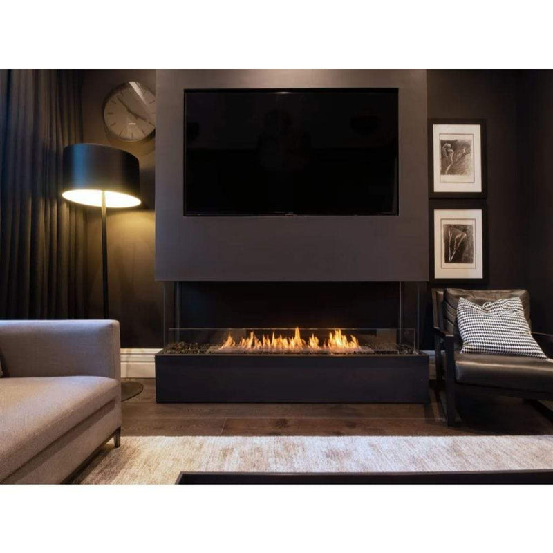 MAD Design Group EcoSmart Fire 89" Flex 86BY Bay Ethanol Fireplace Insert with Decorative Box by - Rear View