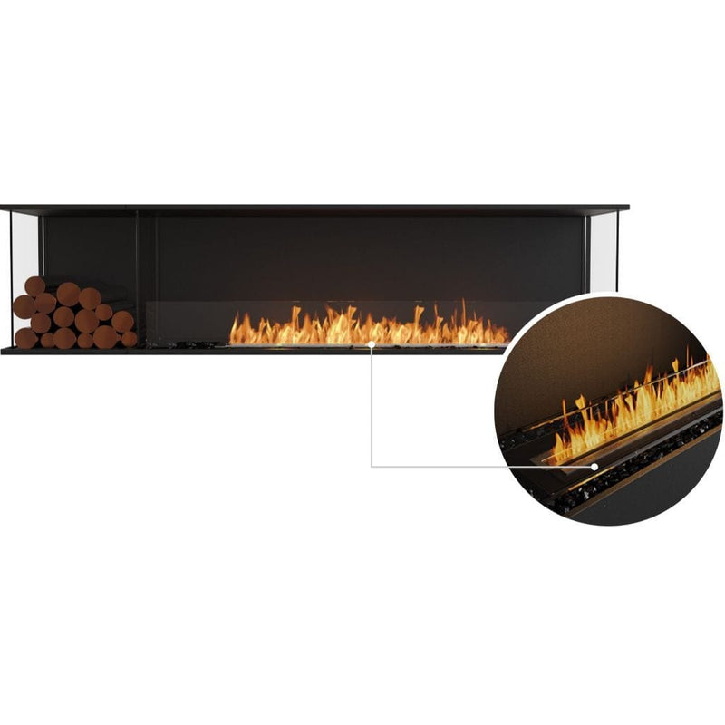 MAD Design Group EcoSmart Fire 89" Flex 86BY Bay Ethanol Fireplace Insert with Decorative Box by - Side View