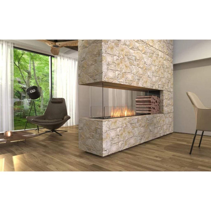 MAD Design Group EcoSmart Fire 91" Flex 86PN Peninsula Ethanol Fireplace Insert with Decorative Box by - Scale View