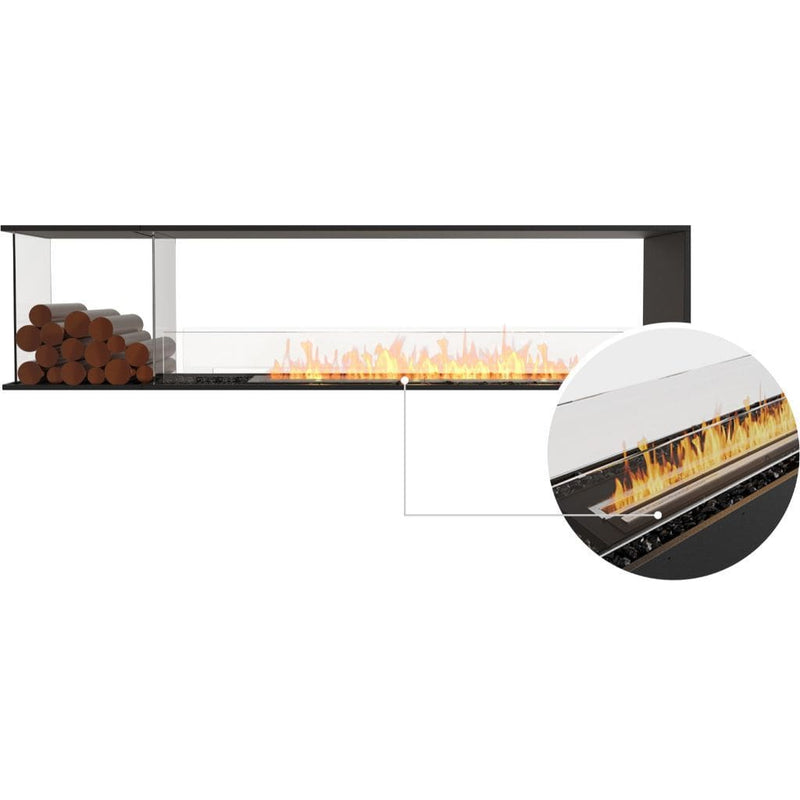 MAD Design Group EcoSmart Fire 91" Flex 86PN Peninsula Ethanol Fireplace Insert with Decorative Box by - Side View