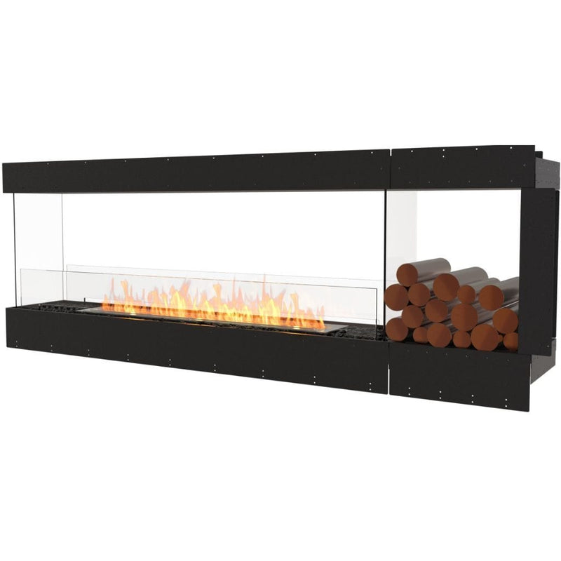 MAD Design Group EcoSmart Fire 91" Flex 86PN Peninsula Ethanol Fireplace Insert with Decorative Box by - Rear View