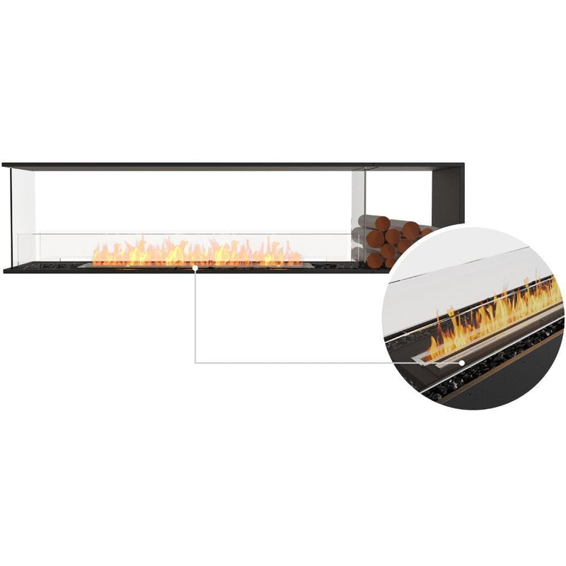MAD Design Group EcoSmart Fire 91" Flex 86PN Peninsula Ethanol Fireplace Insert with Decorative Box by - Dimensions