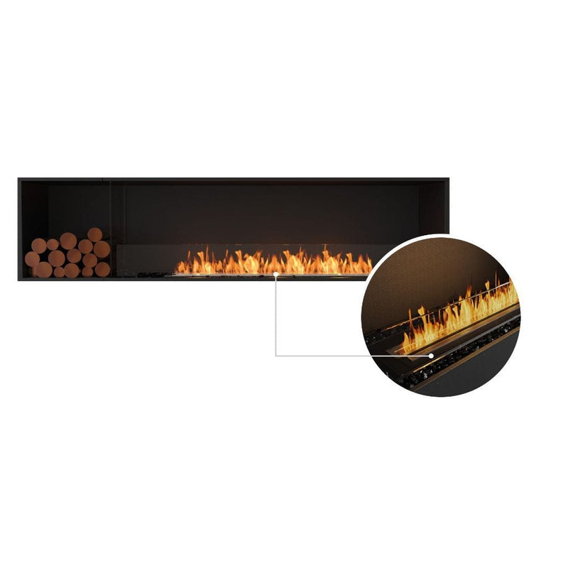 MAD Design Group EcoSmart Fire 94" Flex 86SS Single Sided Ethanol Fireplace Insert with Decorative Box by - Side View