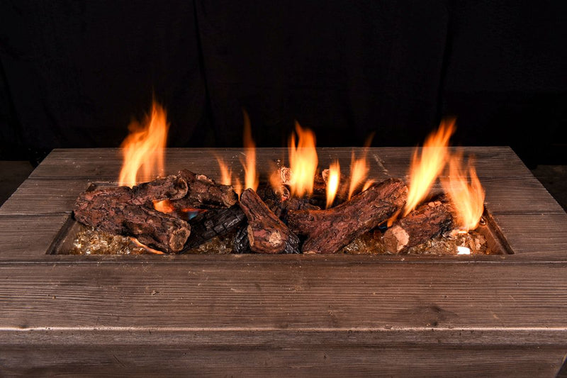 Enhance A Fire Designer Series 9" 10-Piece Brandy Wine Bark Burncrete Log Set for Gas Fire Pit - Side View