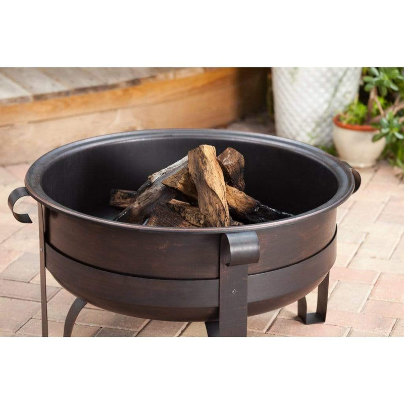 Fire Sense 35" Cornell Wood Burning Fire Pit - Rear View