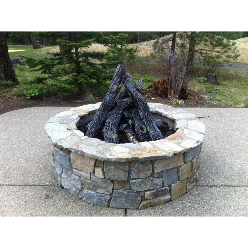 Firegear 19-Piece Sedona Refractory Log Set for Outdoor Fire Features - Side View
