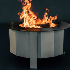 Firegear 21" LUME-MS1SR Lume Multisided Smoke-Less Wood Burning Fire Pit w/ Sear Cooking Surface - Rear View