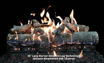 Grand Canyon GlowFire 36" Arizona Weathered Oak Charred Vented Gas Logs