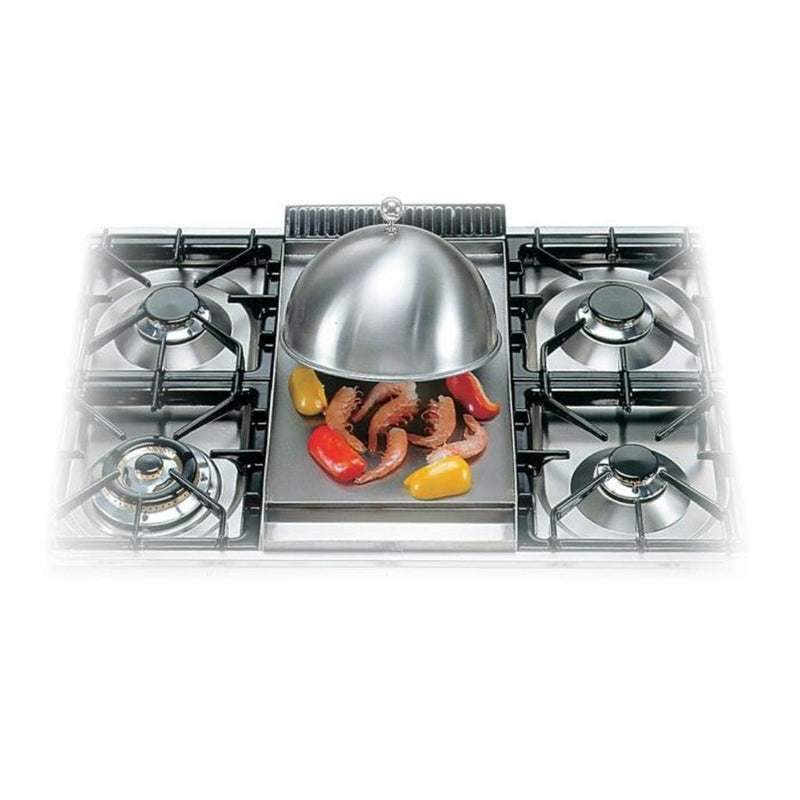 ILVE Cover for Fry-Top Griddle. Heavy Stainless Steel Dome for Heat Retention, Steaming, and Simmering. Top Mounted Ball