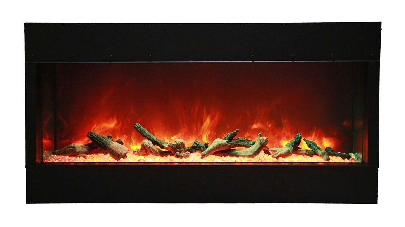 72″ BAY-SLIM Series 3 Sided Glass Electric Fireplace - 72-BAY-SLIM - Fireplace Choice