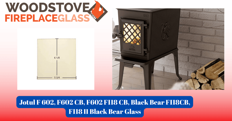Jotul F 602, F602 CB, F602 F118 CB, Black Bear F118CB, F118 II Black Bear Glass - Detail View