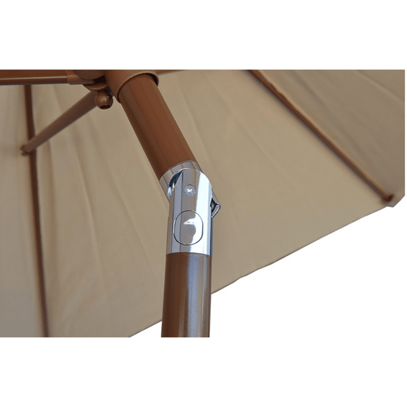 KoKoMo Grills 9" Outdoor Kitchen Umbrella Hand Crank and Tilt Beige Color - Detail View