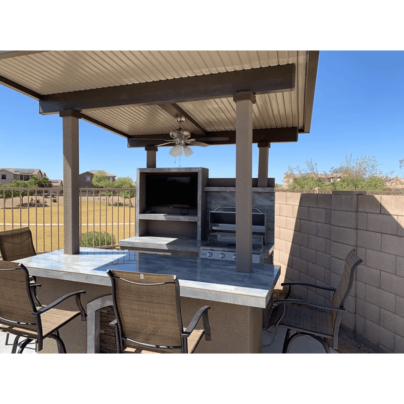 KoKoMo Grills Built-In Island Outdoor Kitchen With T.V. built-in BBQ Grill & Pergola - Alternate View