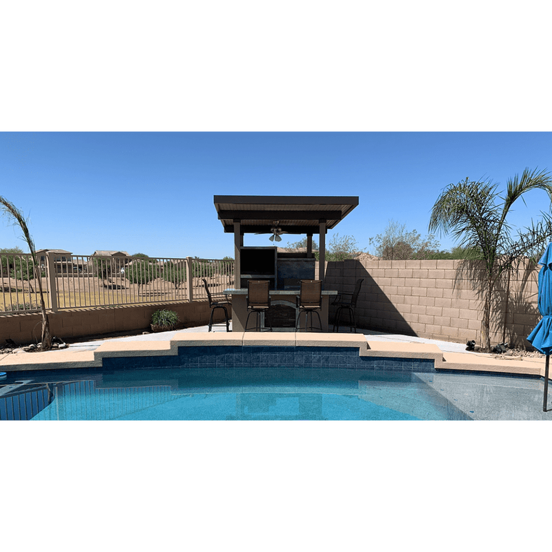 KoKoMo Grills Built-In Island Outdoor Kitchen With T.V. built-in BBQ Grill & Pergola - Detail View