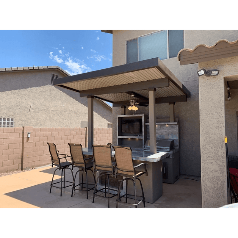 KoKoMo Grills Built-In Island Outdoor Kitchen With T.V. built-in BBQ Grill & Pergola
