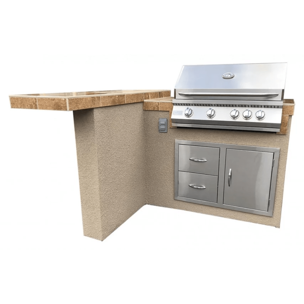 Kokomo Grills Havana LShape BuiltIn BBQ Island With Bar Seating and