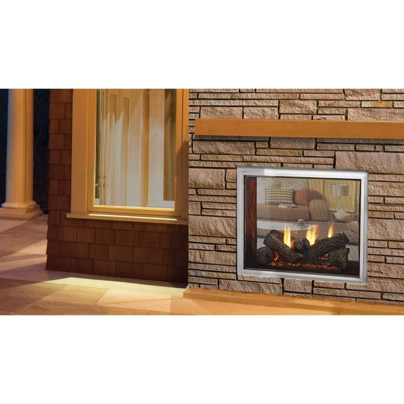 Majestic 36" Fortress Traditional Indoor/ Outdoor See-Through Direct Vent Gas Fireplace with IntelliFire Touch Ignition