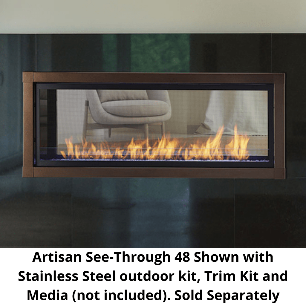 Monessen 48" Artisan Vent Free See-Through Linear Fireplace with IPI P