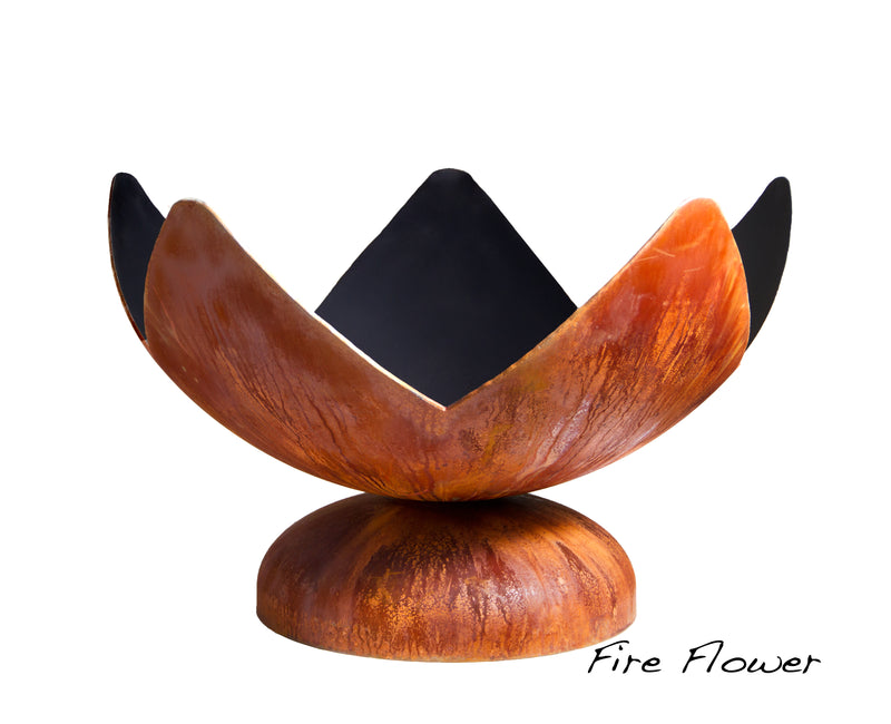 Ohio Flame Fire Flower Artisan Fire Bowl with Patina Finish - Fireplace Choice
