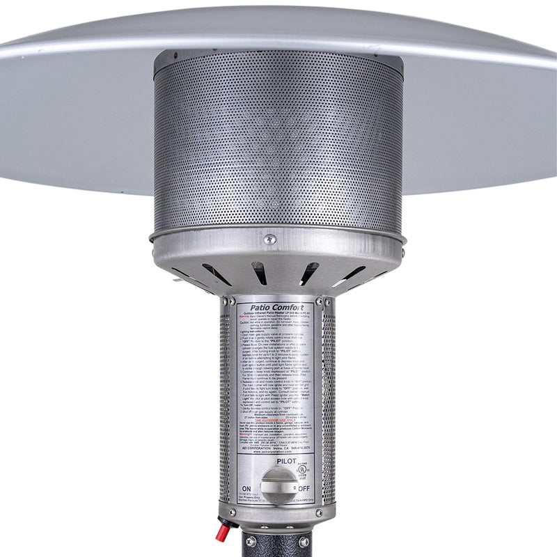 Patio Comfort 90" Jet/Silver Vein Portable Propane Gas Outdoor Patio Heater - Detail View