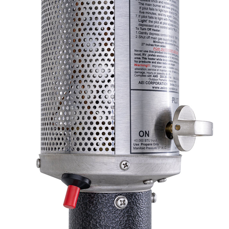 Patio Comfort 90" Jet/Silver Vein Portable Propane Gas Outdoor Patio Heater - Additional View