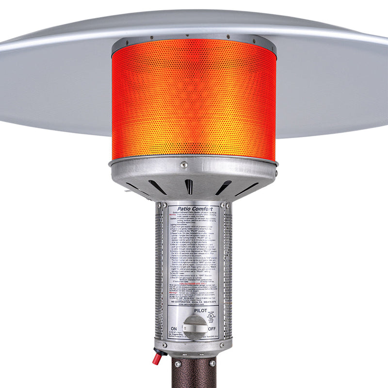 Patio Comfort 93" Antique Bronze Portable Natural Gas Outdoor Patio Heater - Side View