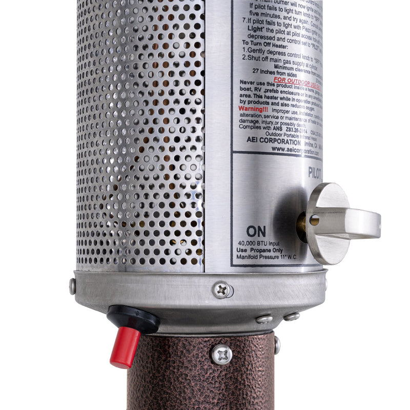 Patio Comfort 93" Antique Bronze Portable Natural Gas Outdoor Patio Heater - Close-Up
