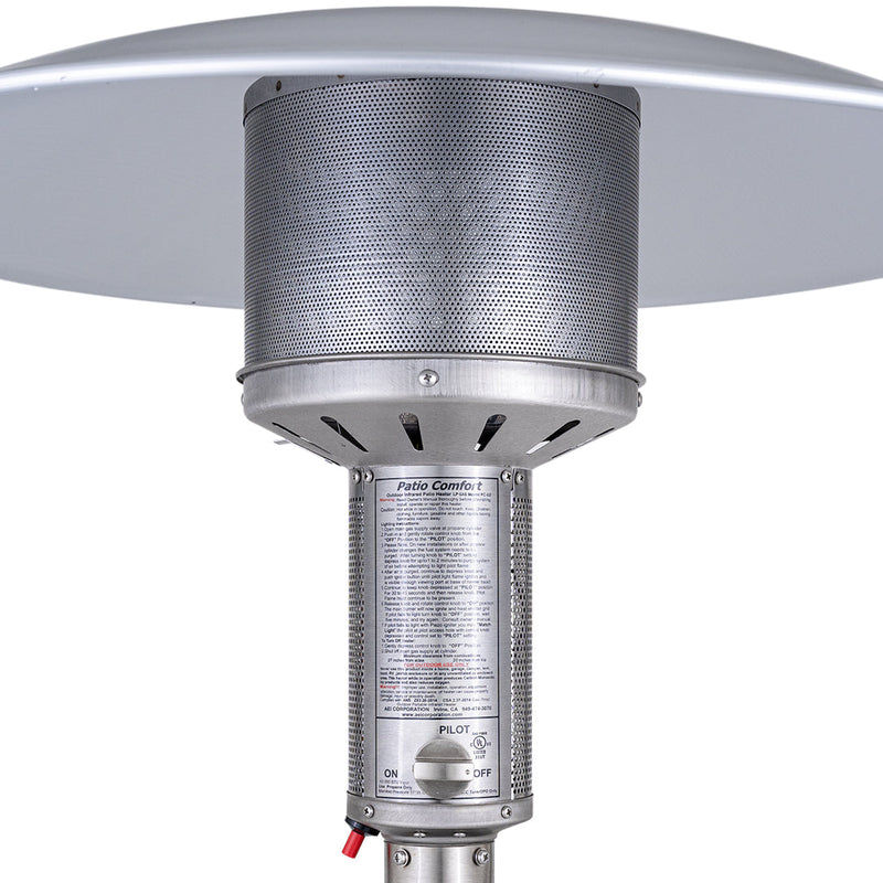 Patio Comfort 93" Stainless Steel Portable Natural Gas Outdoor Patio Heater - Detail View