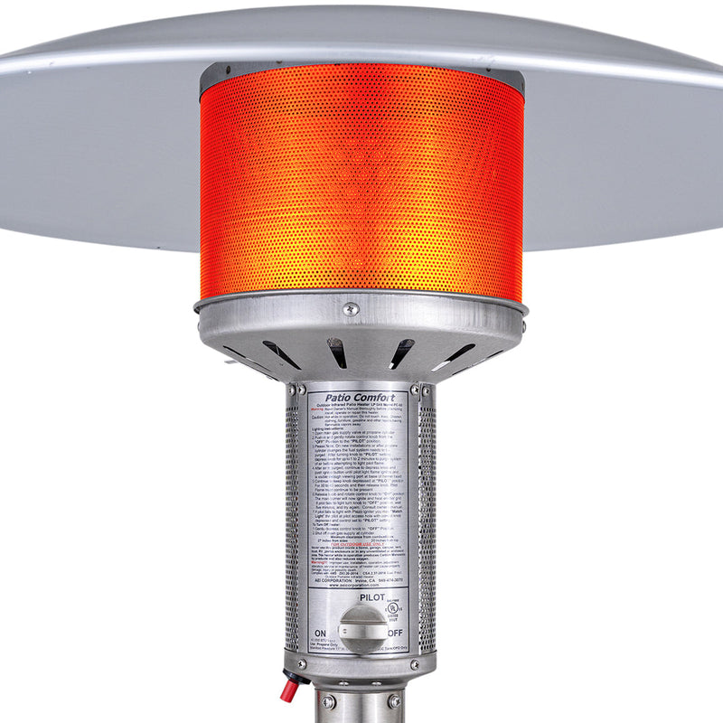 Patio Comfort 93" Stainless Steel Portable Natural Gas Outdoor Patio Heater - Side View