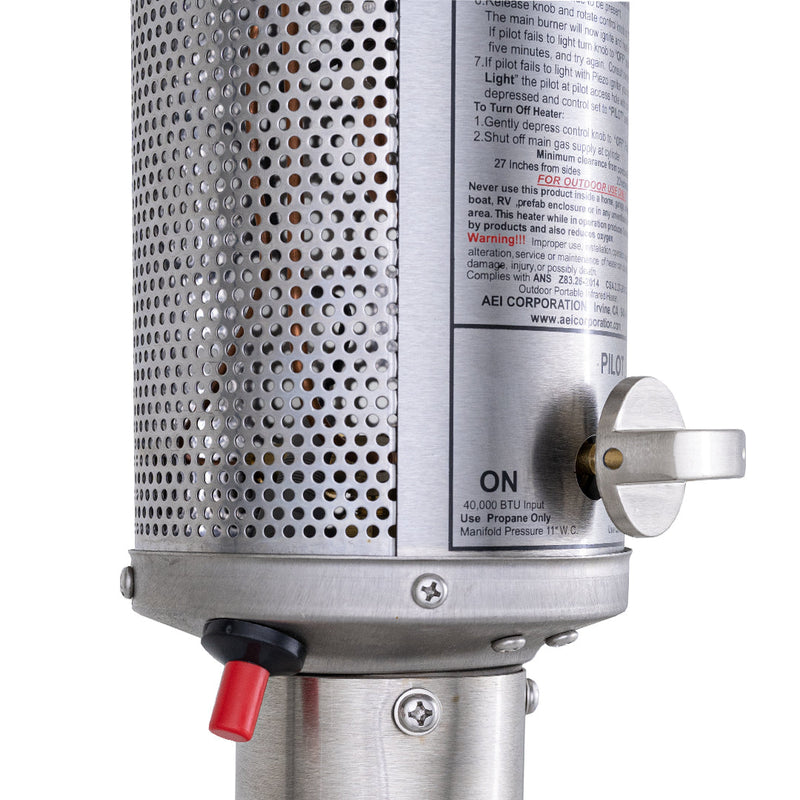 Patio Comfort 93" Stainless Steel Portable Natural Gas Outdoor Patio Heater - Close-Up