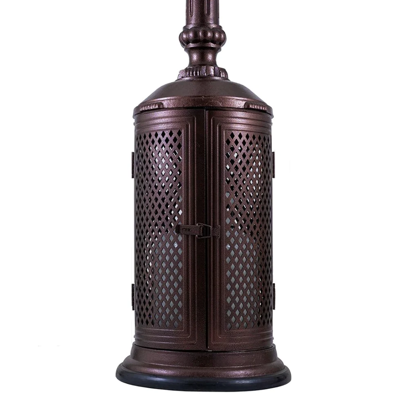 Patio Comfort Vintage 93" Cast Aluminum Antique Bronze Portable Propane Gas Patio Heater - Installation View