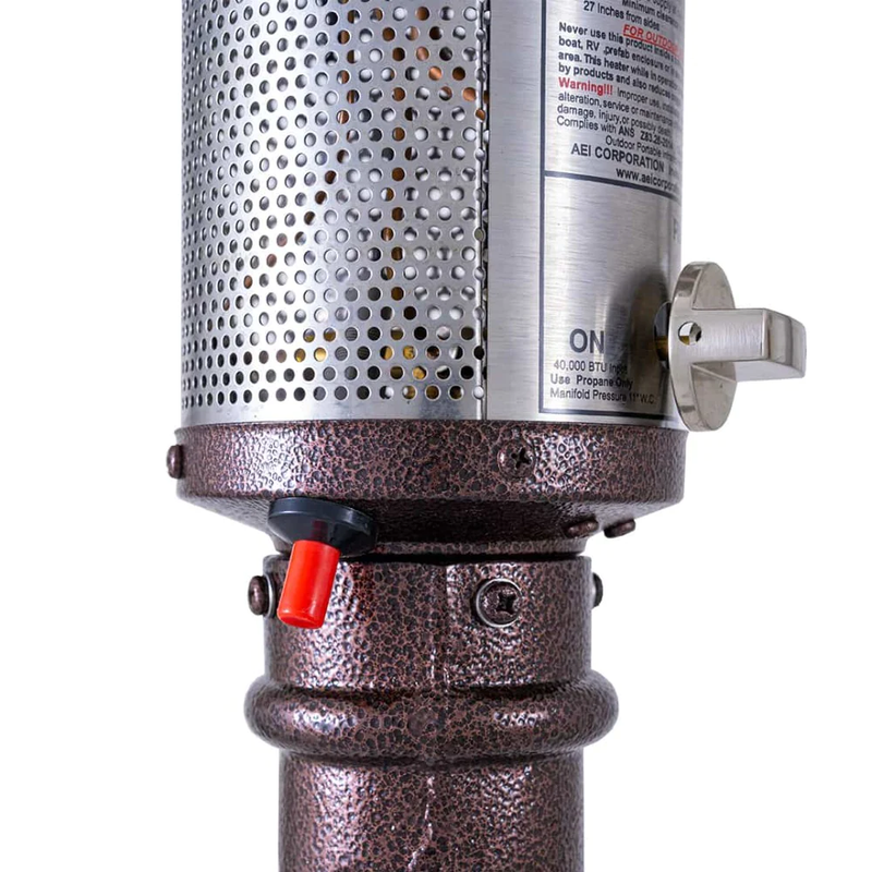 Patio Comfort Vintage 93" Cast Aluminum Antique Bronze Portable Propane Gas Patio Heater - Label View