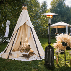 Patio Comfort Vintage 93" Cast Aluminum Antique Bronze Portable Propane Gas Patio Heater - Side View