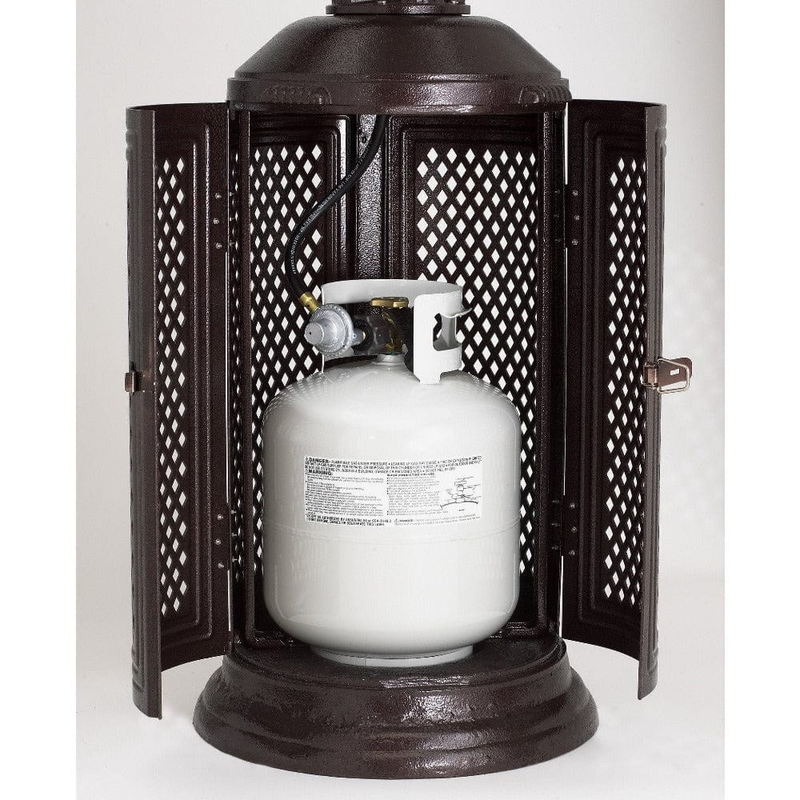 Patio Comfort Vintage 93" Cast Aluminum Antique Bronze Portable Propane Gas Patio Heater - Top View
