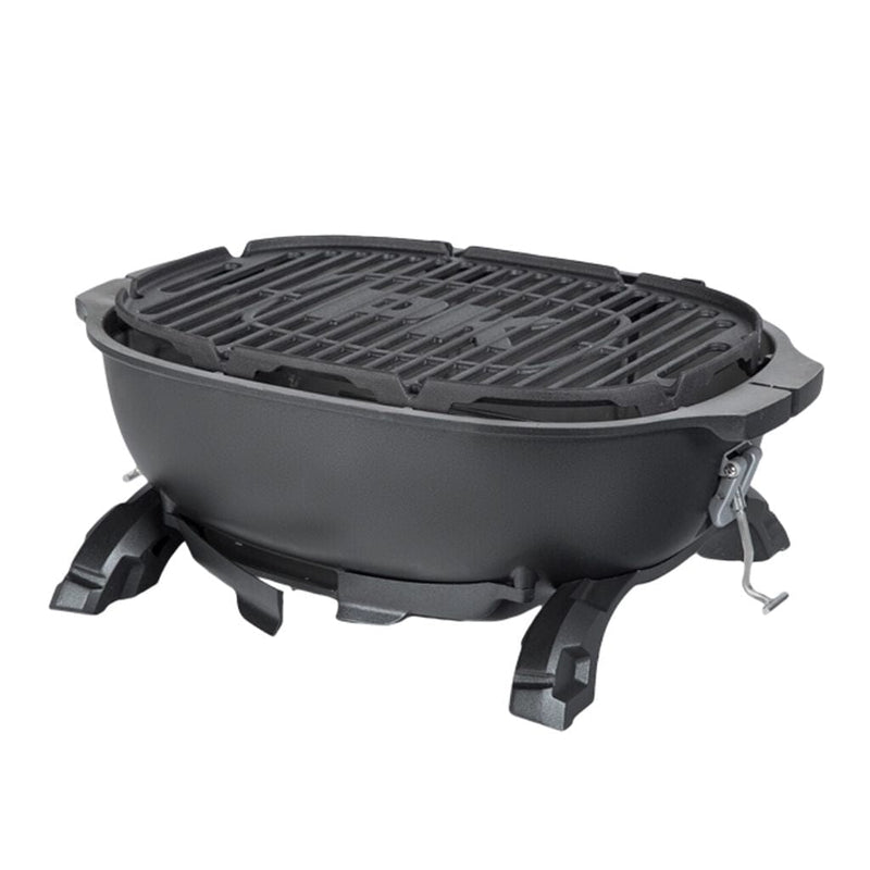 PK Grills Portable Kitchen 20" Graphite PKGO Portable Outdoor Charcoal Grill Hibachi - Side View