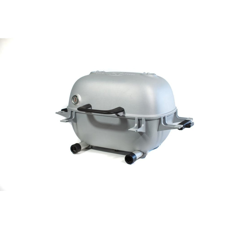 PK Grills Portable Kitchen 42" Silver PK360 Cast Aluminum Outdoor Charcoal Grill and Smoker w/ Black Side Shelves