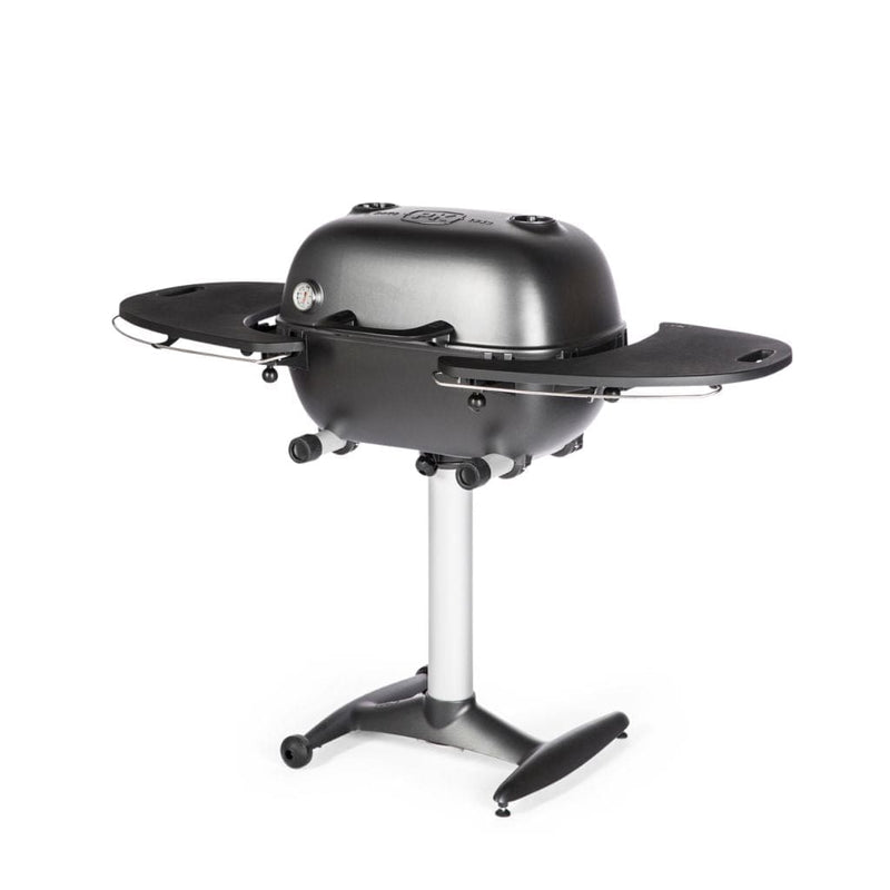 PK Grills Portable Kitchen 42" Silver PK360 Cast Aluminum Outdoor Charcoal Grill and Smoker w/ Black Side Shelves - Top View