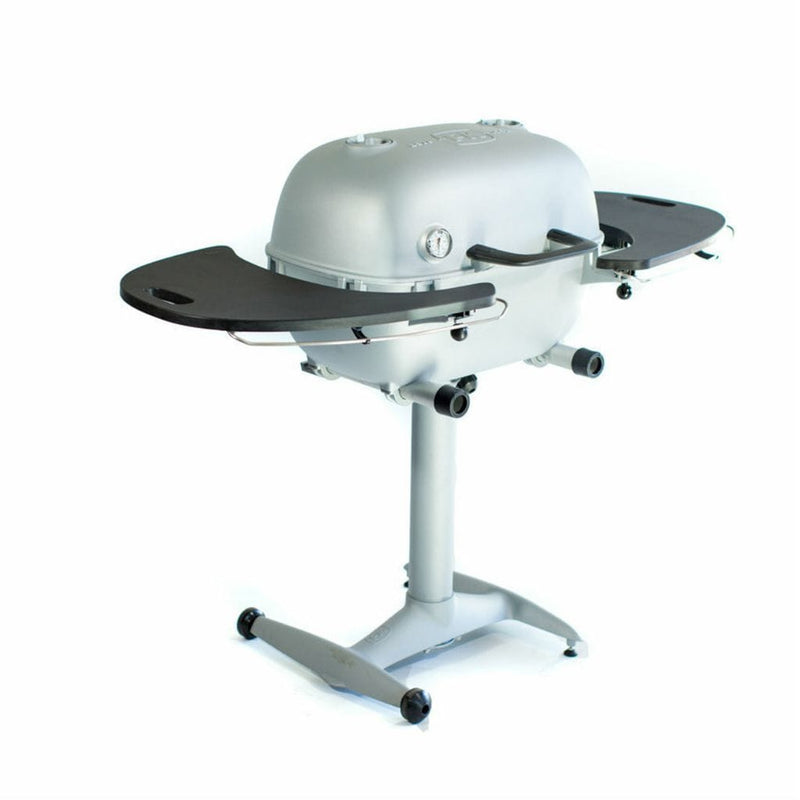 PK Grills Portable Kitchen 42" Silver PK360 Cast Aluminum Outdoor Charcoal Grill and Smoker w/ Black Side Shelves