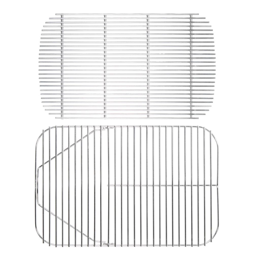 Portable Kitchen Stainless Steel Cooking Grid & Charcoal Grate Bundle