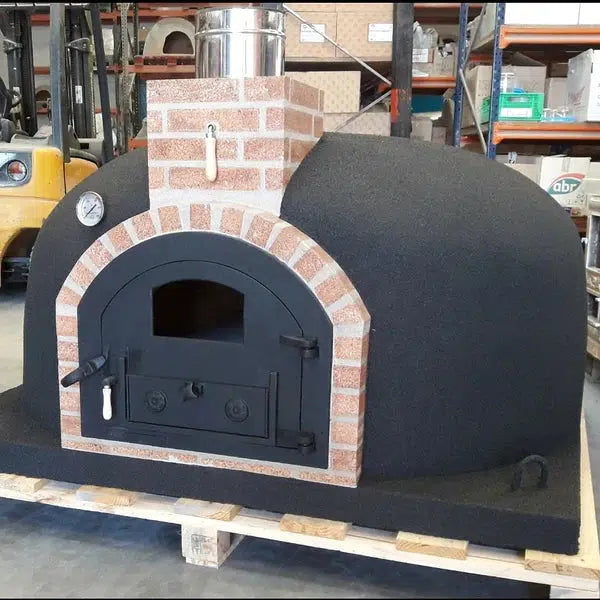 ProForno Dymús 30" Black Traditional Wood Fired Brick Pizza Oven with Cast Iron Door - Alternate View