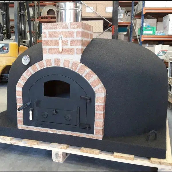 ProForno Dymús 30" Red Traditional Wood Fired Brick Pizza Oven with Cast Iron Door