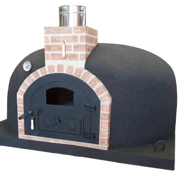 ProForno Dymús 30" White Traditional Wood Fired Brick Pizza Oven with Cast Iron Door - Alternate View