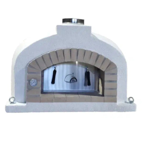 ProForno Mediterranean PRO 30" Native Red Traditional Wood Fired Brick Pizza Oven with Matte Black Door - Additional View