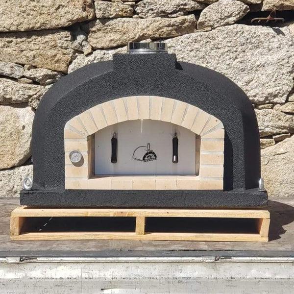 ProForno Mediterranean PRO 30" Native Red Traditional Wood Fired Brick Pizza Oven with Stainless Steel Door - Detail View