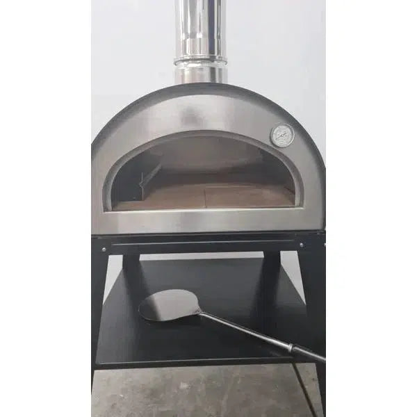 ProForno Pizzi 24" Matte Black Portable Wood Fired Brick Pizza Oven - Close-Up