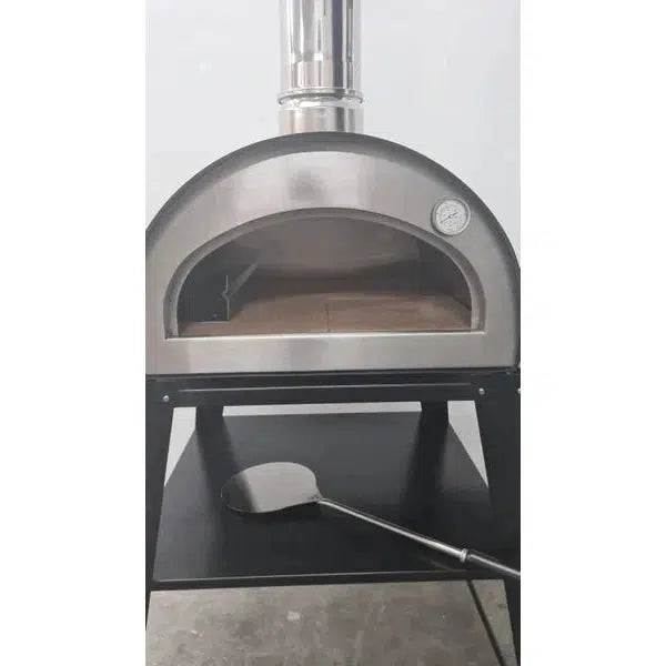 ProForno Pizzi 24" Stainless Steel Portable Wood Fired Brick Pizza Oven - Close-Up