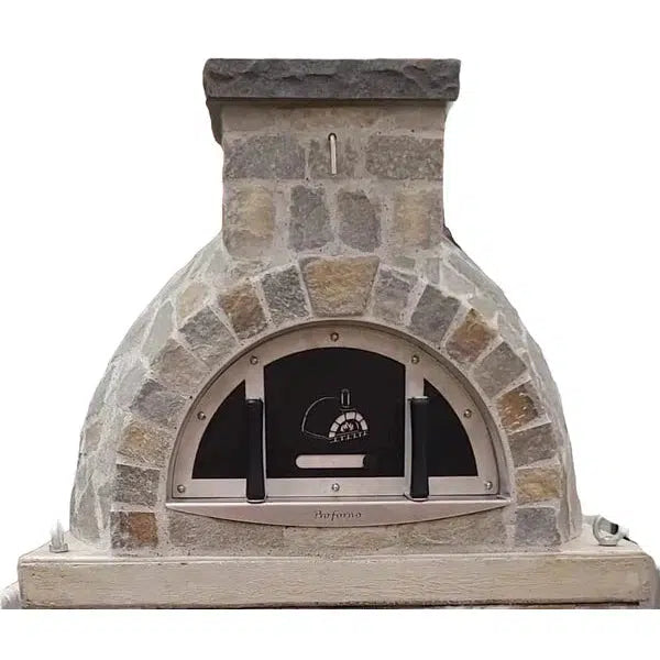 ProForno Sierra Ridge 36" Traditional Wood Fired Brick Pizza Oven with Stainless Steel Door - Detail View